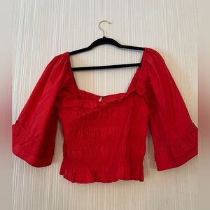 Free People Red Blouse